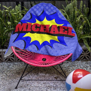 Superheld Kinder Comic Book Persoonlijke naam Bad Handdoek