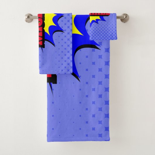 Superheld Kinder Comic Book Persoonlijke naam Bad Handdoek (Insitu)