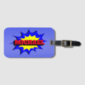 Superheld Kinder Comic Book Persoonlijke naam Bagagelabel (Voorkant (horizontaal))