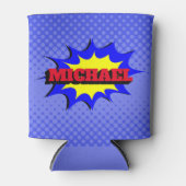 Superheld Kinder Comic Book Persoonlijke naam Blikjeskoeler (Voorkant)