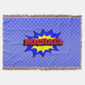 Superheld Kinder Comic Book Persoonlijke naam Deken (Voorkant)