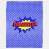 Superheld Kinder Comic Book Persoonlijke naam Fleece Deken (Voorkant)