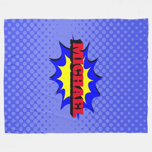 Superheld Kinder Comic Book Persoonlijke naam Fleece Deken (Voorkant (Horizontaal))