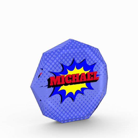 Superheld Kinder Comic Book Persoonlijke naam Fotoblokken (Links)