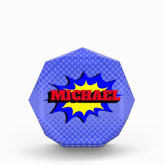 Superheld Kinder Comic Book Persoonlijke naam Fotoblokken (Voorkant)