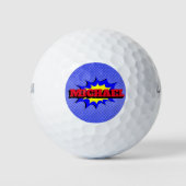 Superheld Kinder Comic Book Persoonlijke naam Golfballen (Voorkant)