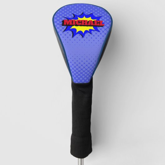 Superheld Kinder Comic Book Persoonlijke naam Golfheadcover (Voorkant)