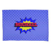 Superheld Kinder Comic Book Persoonlijke naam Kussensloop (Voorkant)