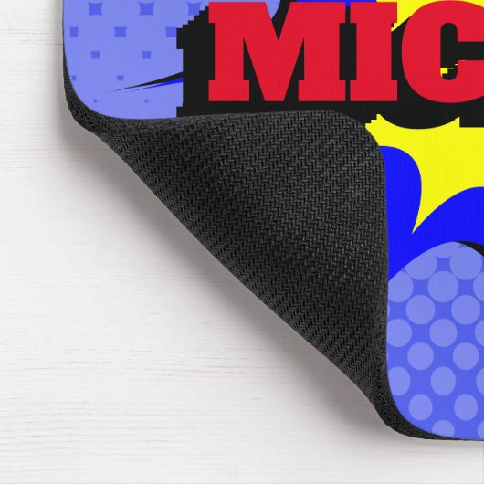 Superheld Kinder Comic Book Persoonlijke naam Muismat (Hoek)