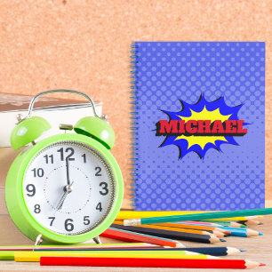 Superheld Kinder Comic Book Persoonlijke naam Notitieboek