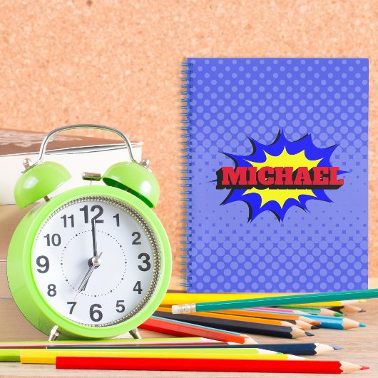 Superheld Kinder Comic Book Persoonlijke naam Notitieboek