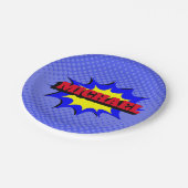 Superheld Kinder Comic Book Persoonlijke naam Papieren Bordje (Gekanteld)