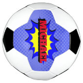 Superheld Kinder Comic Book Persoonlijke naam Voetbal (Gedraaid)