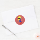 Superheld Kinder Girls Birthday Party Red Sticker (Envelop)