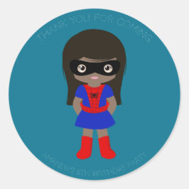 Superheld Kinder Girls Birthday Party Sticker