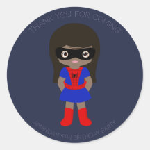 Superheld Kinder Girls Birthday Party Sticker