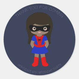 Superheld Kinder Girls Birthday Party Sticker
