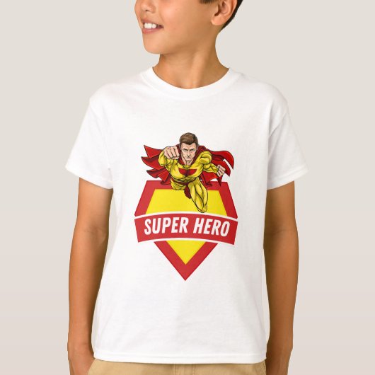 Superheld kinder rood t-shirt (Voorkant)
