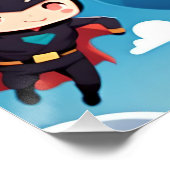 Superheld kinder vliegt hoog perfect poster (Hoek)