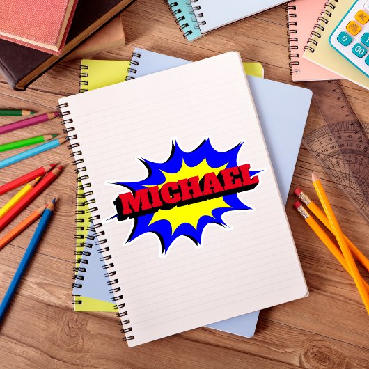 Superheld Kinderen Stripboek Met Persoonlijke Naam Sticker