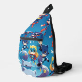 Superheld kinderen vliegen hoog sling bag (Rechterhoek)