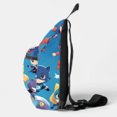 Superheld kinderen vliegen hoog sling bag (Rechts)