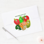 Superheld, kleurrijke groenten ronde sticker (Envelop)