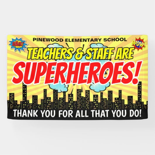 Superheld leraar appreciatie week banner (Horizontaal)