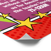 superheld leraar appreciatie week reisroute poster (Hoek)