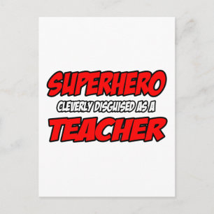 Superheld...leraar Briefkaart