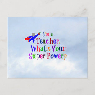 Superheld leraar briefkaart