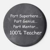 Superheld leraar Genius Mentor Chalkboard Gift Magneet (Voorkant)