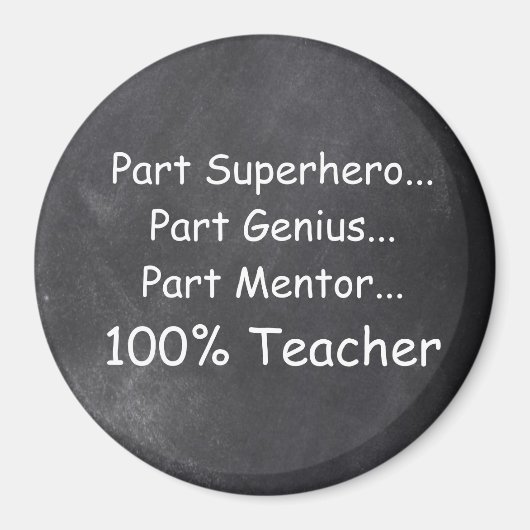 Superheld leraar Genius Mentor Chalkboard Gift Magneet (Voorkant)