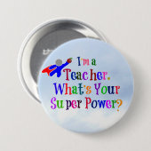Superheld leraar ronde button 7,6 cm (Voorkant /achterkant)