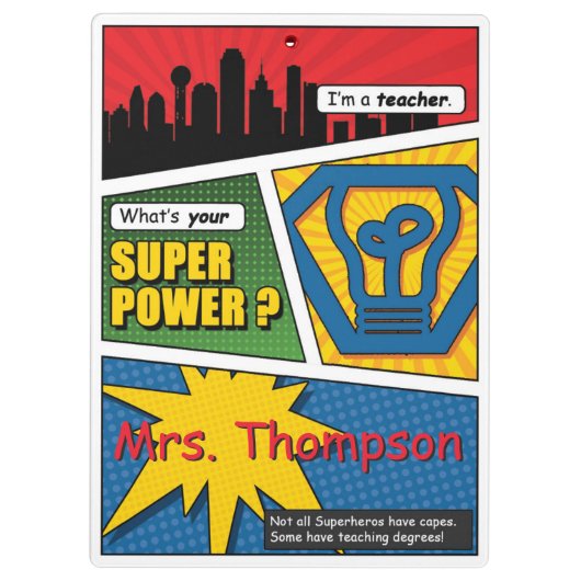 Superheld leraren klembord (Achterkant)