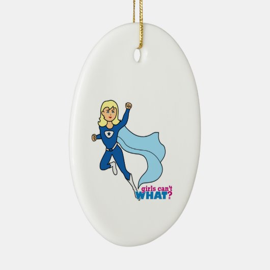 Superheld - Licht/Blonde Keramisch Ornament (Rechts)