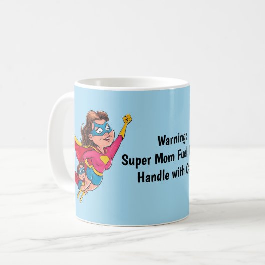 Superheld mam gepersonaliseerd koffiemok (Voorkant links)