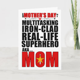 Superheld Mam Moederdag Typografie Kaart