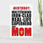 Superheld mama Birthday Typography Comic Book Kaart (Voorkant)