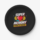 Superheld mama - sterk als moeder - supermama papieren bordje (Voorkant)