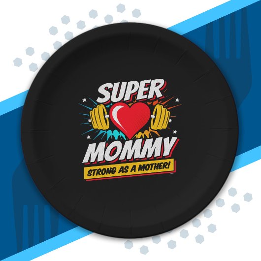 Superheld mama - sterk als moeder - supermama papieren bordje