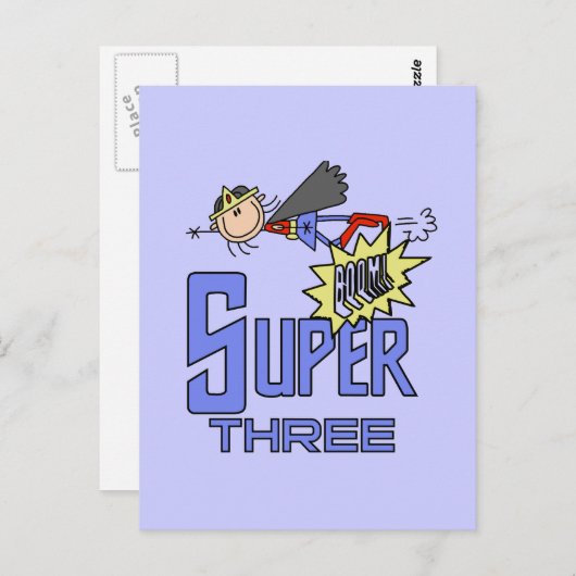 Superheld Meisje 3e Verjaardag Tshirts en geschenk Briefkaart (Voorkant / Achterkant)