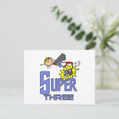 Superheld Meisje 3e Verjaardag Tshirts en geschenk Briefkaart (Staand voorkant)