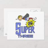 Superheld Meisje 3e Verjaardag Tshirts en geschenk Briefkaart (Voorkant / Achterkant)