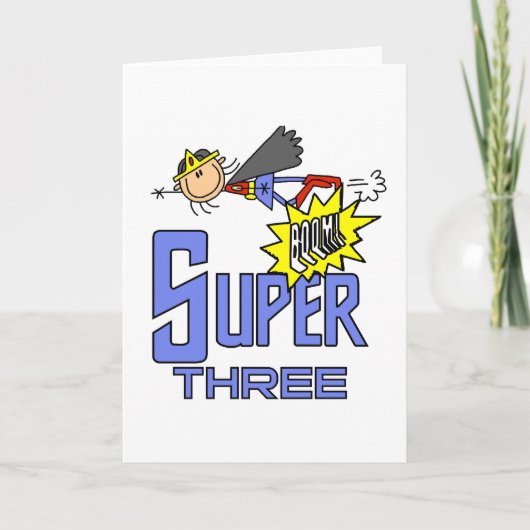 Superheld Meisje 3e Verjaardag Tshirts en geschenk Kaart (Voorkant)