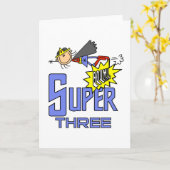 Superheld Meisje 3e Verjaardag Tshirts en geschenk Kaart (Gele Bloem)