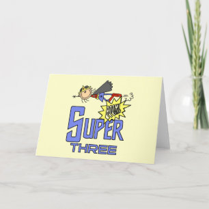 Superheld Meisje 3e Verjaardag Tshirts en geschenk Kaart