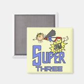 Superheld Meisje 3e Verjaardag Tshirts en geschenk Magneet (Voorkant / Achterkant)