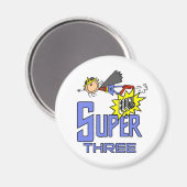 Superheld Meisje 3e Verjaardag Tshirts en geschenk Magneet (Voorkant / Achterkant)