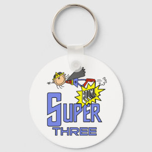 Superheld Meisje 3e Verjaardag Tshirts en geschenk Sleutelhanger